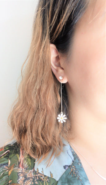 Delightful Chamomile Earrings - Long Dangle / Small Drop