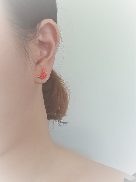 Red Snappy Crab Earrings